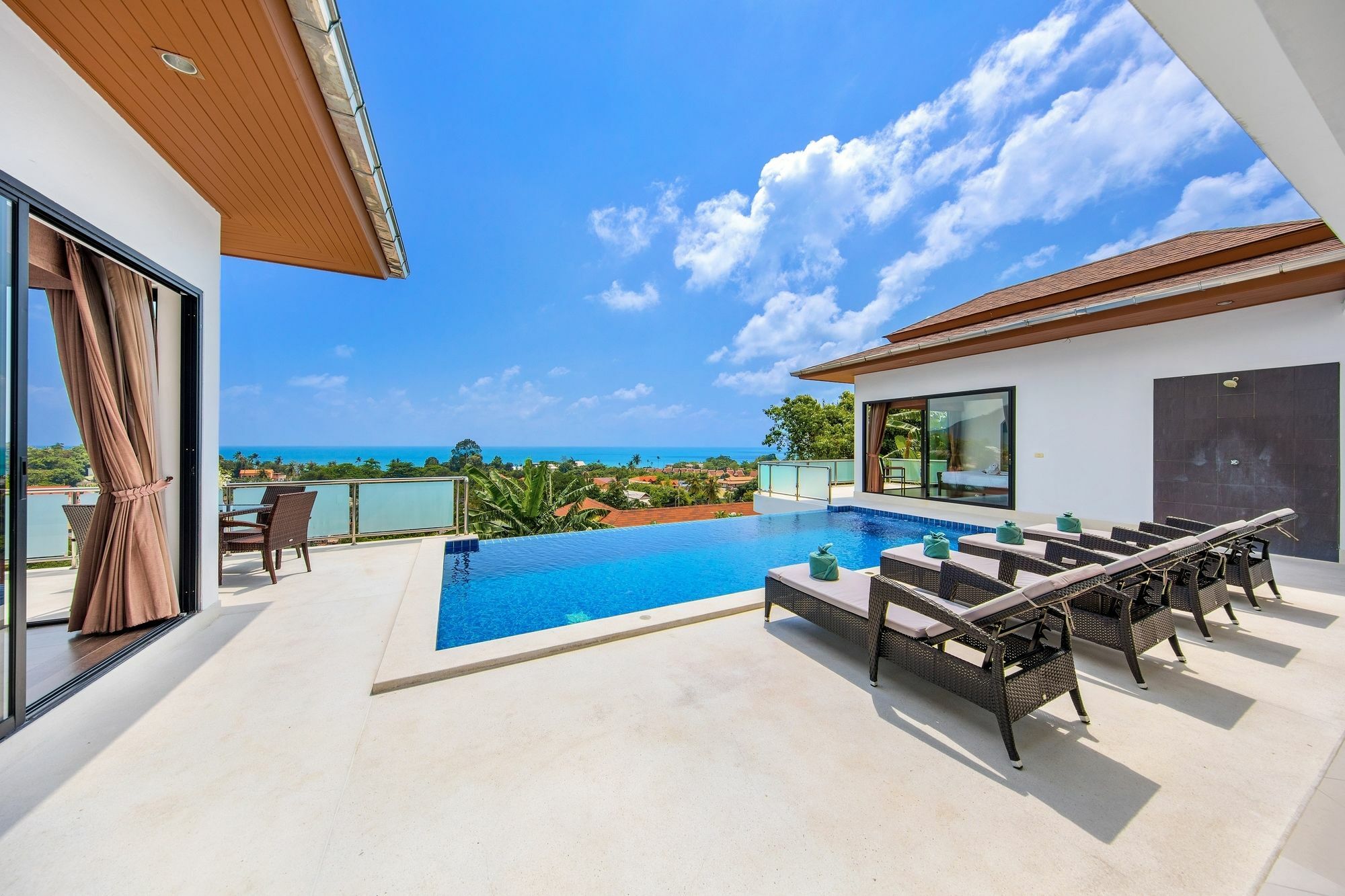 Sunny Banks - Modern Sea View 4 Bed Pool Villa Maret Экстерьер фото